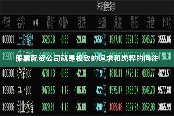 股票配资公司就是极致的追求和纯粹的向往